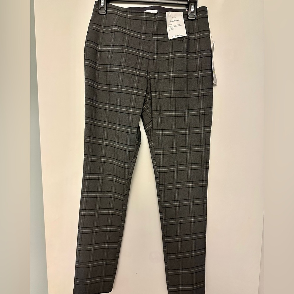 Calvin Klein Stretch Plaid Pants